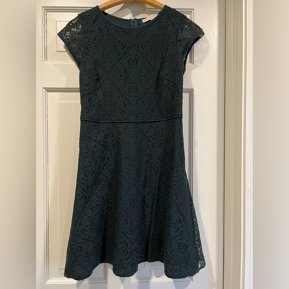 Loft Dark Green Lace dress